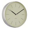 Silver Minimal Wall Clock - Olive Green - by Karlsson