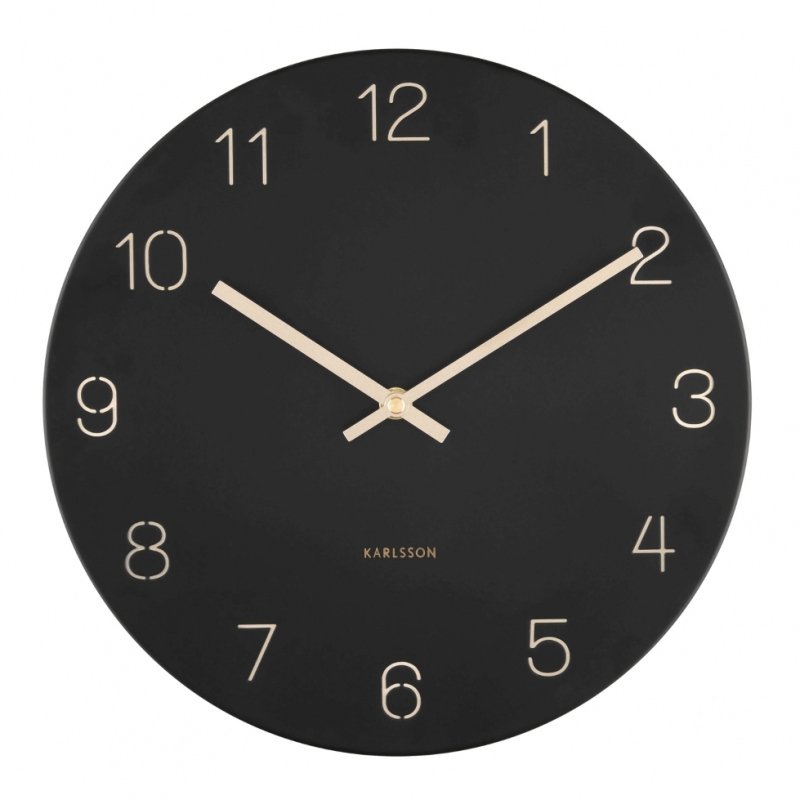 Charm Wall Clock Engraved Numbers Small - by Karlsson [Black]