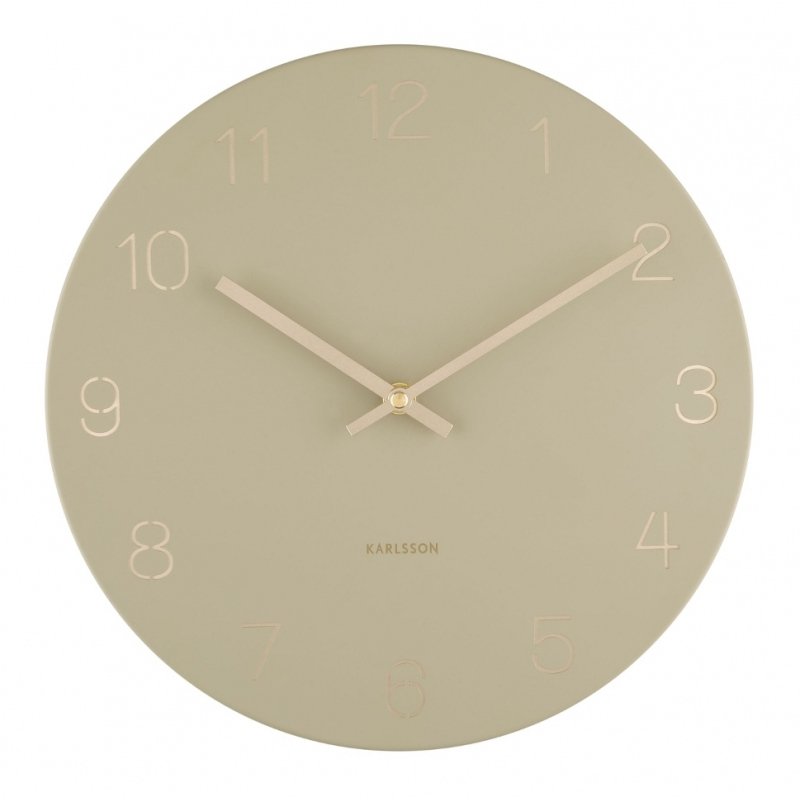 Charm Wall Clock Engraved Numbers Small - by Karlsson [Olive Green]