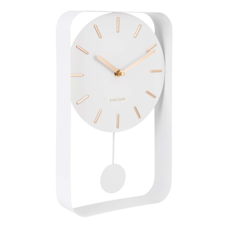 Pendulum Charm Small Clock - White - by Karlsson