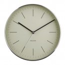 Silver Minimal Wall Clock - Olive Green - by Karlsson - A touch of class