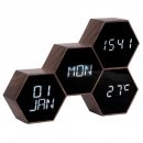 Six in the Mix Alarm Clock - Brown - by Karlsson - Multi-functional alarm clock with sound and touch activation