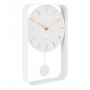 Pendulum Charm Small Clock - White - by Karlsson - A statement clock with a throwback vibe and contemporary style